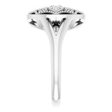 14K White 1/6 CTW Natural Diamond Vintage-Inspired Ring