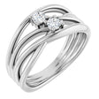 14K White Gold 1/5 CTW Natural Diamond Two-Stone Bypass Ring  