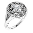 14K White Gold 1/6 CTW Natural Diamond Vintage-Inspired Ring 