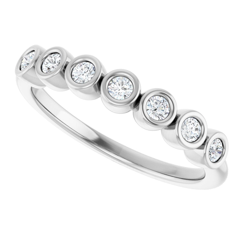 14K White 2 mm Round 1/5 CTW Natural Diamond Anniversary Band