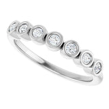 14K White 2 mm Round 1/5 CTW Natural Diamond Anniversary Band