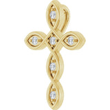 14K Yellow .08 CTW Natural Diamond Cross Pendant