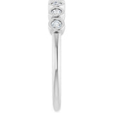 14K White 2 mm Round 1/5 CTW Natural Diamond Anniversary Band