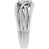 14K White Gold 1/5 CTW Natural Diamond Two-Stone Bypass Ring  