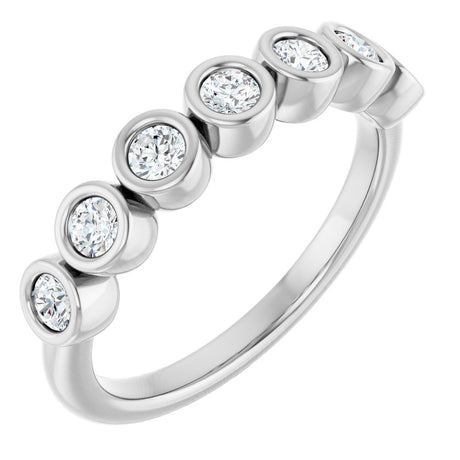 14K White 3/8 CTW Natural Diamond Anniversary Band