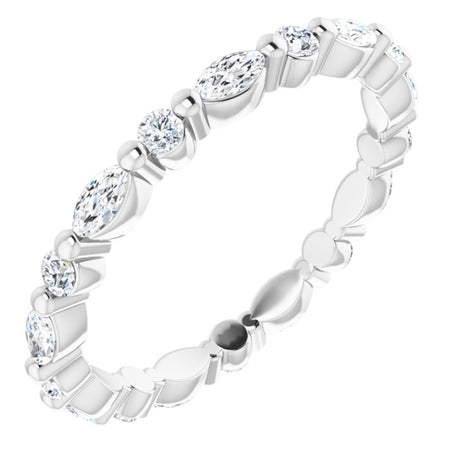 Platinum 5/8 CTW Natural Diamond Eternity Band Size 5.5