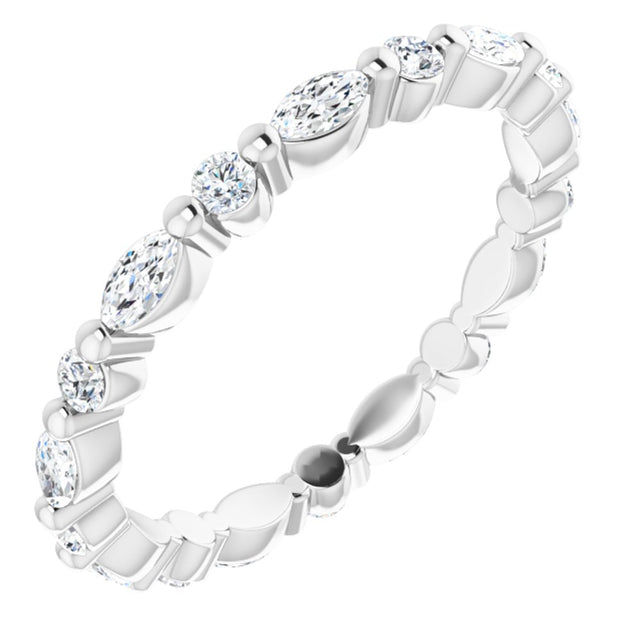 Platinum 5/8 CTW Natural Diamond Eternity Band Size 5.5