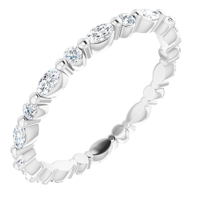14K White Gold 5/8 CTW Lab-Grown Diamond Eternity Band Size 6