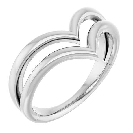 Sterling Silver Double V Ring