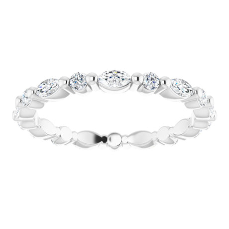 Platinum 5/8 CTW Natural Diamond Eternity Band Size 5.5
