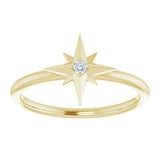 14K Yellow .03 CT Natural Diamond Star Ring