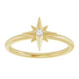14K Yellow .03 CT Natural Diamond Star Ring