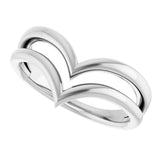 Sterling Silver Double V Ring