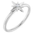 14K White Gold .03 CT Natural Diamond Star Ring  