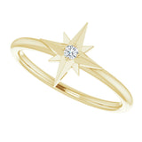 14K Yellow .03 CT Natural Diamond Star Ring