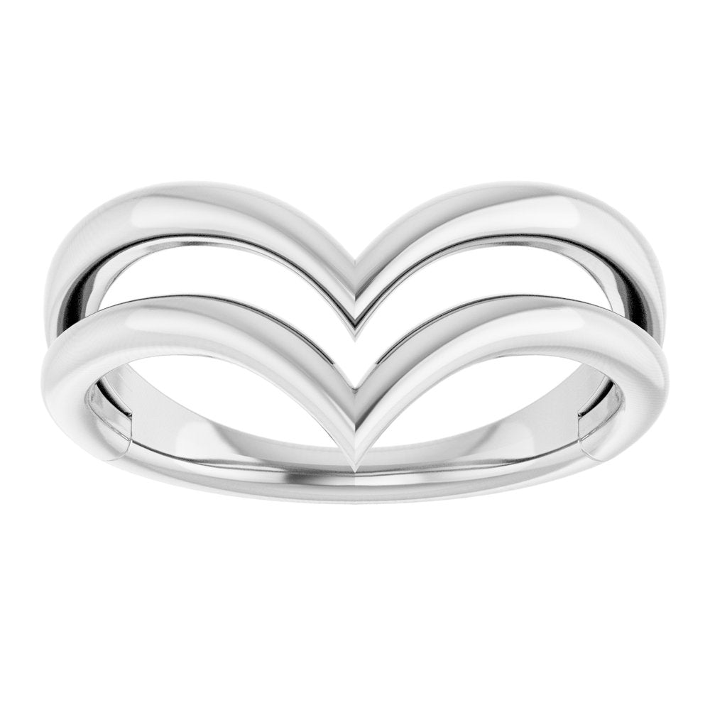 Sterling Silver Double V Ring