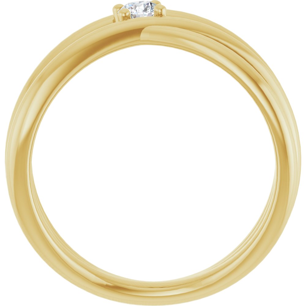 14K Yellow Gold 1/8 CT Natural Diamond Negative Space Ring  