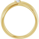 14K Yellow Gold 1/8 CT Natural Diamond Negative Space Ring  