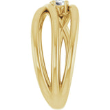 14K Yellow Gold 1/8 CT Natural Diamond Negative Space Ring  