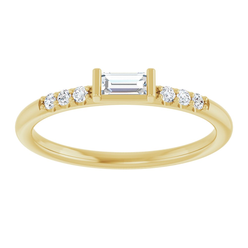 14K Yellow 1/5 CTW Natural Diamond Stackable Ring