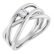 14K White Gold 1/8 CT Natural Diamond Negative Space Ring  