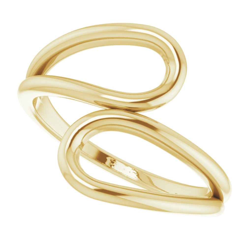 14K Yellow Loop Bypass Ring