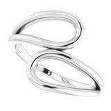 14K White Loop Bypass Ring