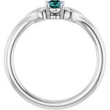 14K White Gold Lab-Grown Alexandrite Youth Heart Ring