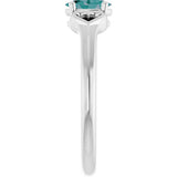 14K White Gold Lab-Grown Alexandrite Youth Heart Ring