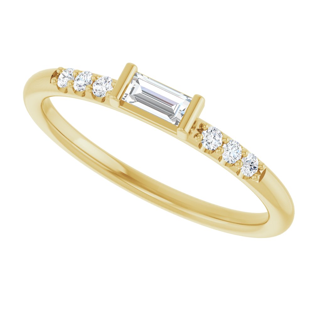 14K Yellow 1/5 CTW Natural Diamond Stackable Ring