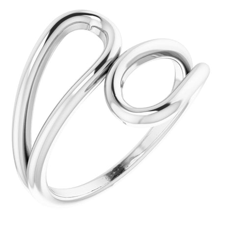 14K White Loop Bypass Ring