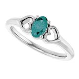 14K White Gold Lab-Grown Alexandrite Youth Heart Ring