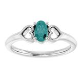 14K White Lab-Grown Alexandrite Youth Heart Ring