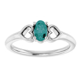 14K White Gold Lab-Grown Alexandrite Youth Heart Ring