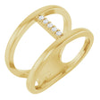 14K Yellow Gold .04 CTW Natural Diamond Negative Space Ring 