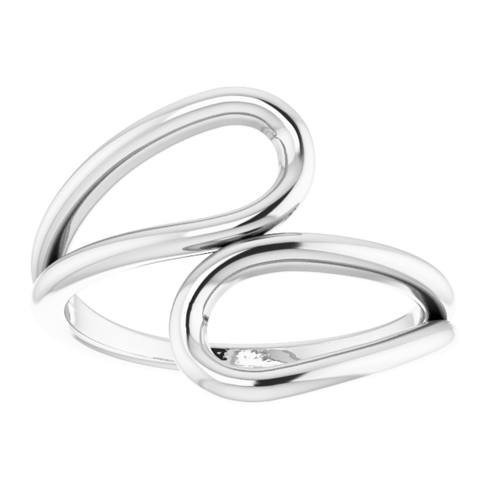 14K White Loop Bypass Ring