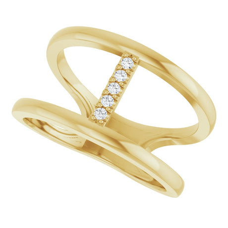 14K Yellow Gold .04 CTW Natural Diamond Negative Space Ring 
