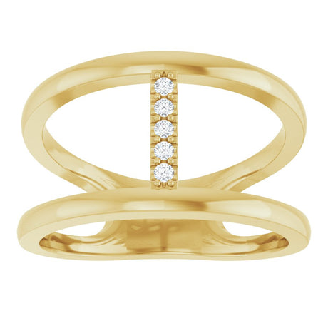 14K Yellow Gold .04 CTW Natural Diamond Negative Space Ring 