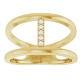 14K Yellow Gold .04 CTW Natural Diamond Negative Space Ring 