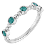 14K White Gold Natural Alexandrite Stackable Ring