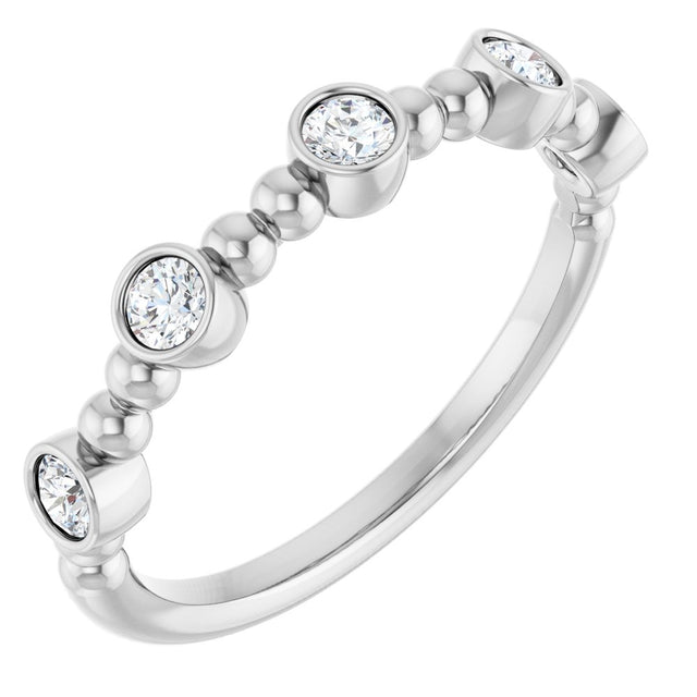 14K White 1/3 CTW Natural Diamond Stackable Ring