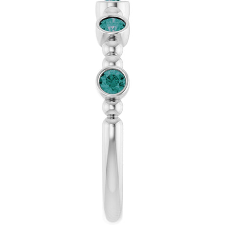 14K White Gold Natural Alexandrite Stackable Ring