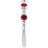 14K White Gold Natural Ruby Stackable Ring