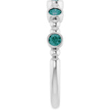 14K White Gold Natural Alexandrite Stackable Ring