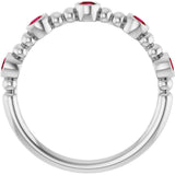 14K White Gold Natural Ruby Stackable Ring