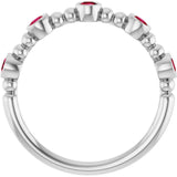 14K White Gold Natural Ruby Stackable Ring