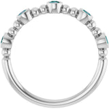 14K White Gold Natural Alexandrite Stackable Ring
