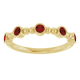 14K Yellow Natural Mozambique Garnet Stackable Ring