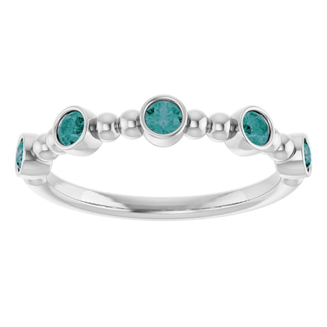 14K White Gold Lab-Grown Alexandrite Stackable Ring
