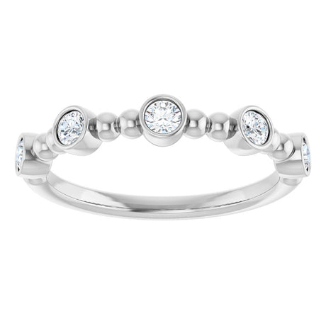 14K White 1/3 CTW Natural Diamond Stackable Ring